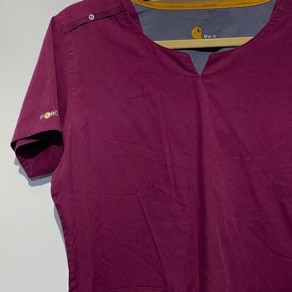 Carhartt Women's Scrub Suit Top In Magenta Size M - Picture 2 of 9
